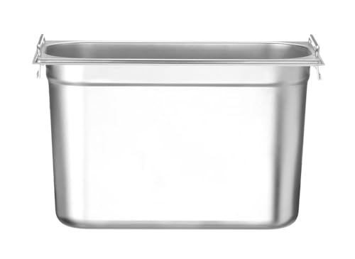 HENDI Gastronormbehälter, mit Griffen, Temperaturbeständig von -40° bis 300°C, Heissluftöfen-Kühl- und Tiefkühlschränken-Chafing Dishes-Bain Marie, 7,8L, GN 1/3, 325x176(H)200mm, Edelstahl von HENDI