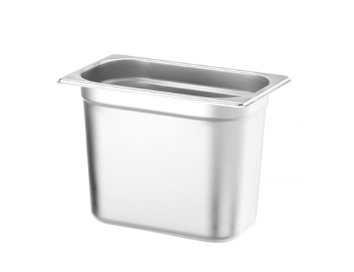 HENDI Gastronormbehälter, temperaturbeständig von -40° bis 300°C, Heissluftöfen-Kühl- und Tiefkühlschränken-Chafing Dishes-Bain Marie, 5, 5L, GN 1/4, 265X162X(H)200Mm, Edelstahl von HENDI