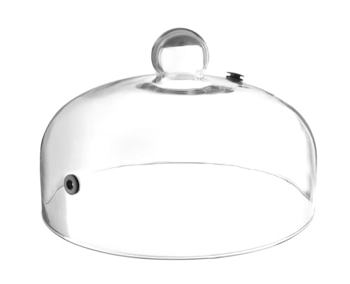 HENDI Glasglosche - Servierglosche, Mit Lüftungsöffnung, Ausgestattet mit einer Silikonentlüftung zur Aufnahme des Schlauches einer Räucherpistole, ø260x(H)174mm von HENDI