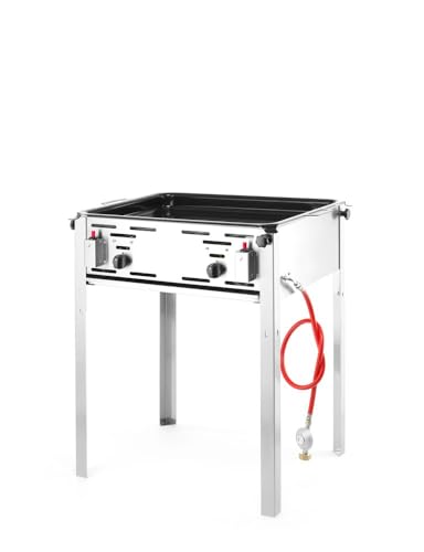 HENDI Grill-Master maxi, Elektronisches Zündgerät, nur für Verwendung im Aussenbereich, für Gasflaschengas (Propan/Butan), 11,6kW(Hs), 650x540x(H)840mm, Edelstahl 18/0 von HENDI