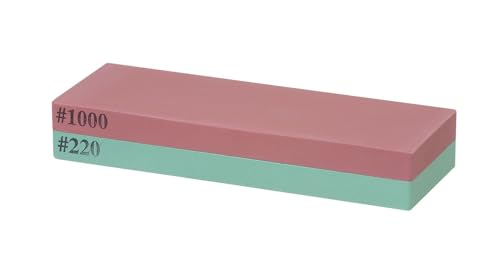 HENDI Japanischer Schleifstein by Naniwa, doppelseitig, Messerschärfer, Schleifstein, Wetstones, Körnung 220/1000, inklusive Kunststoffbehälter, 185x65x(H)30mm von HENDI