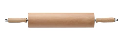 HENDI Nudelholz, mit Stahlschaft und Kugellagern, ergonomische Griffe, rollt besonders geschmeidig, für große Mengen Teig, Teigroller, ø90x667mm, Buchenholz, Stahl HENDI Nudelholz, mit Stahlschaft und Kugellagern, ergonomische Griffe, rollt besonders geschmeidig, für große Mengen Teig, Teigroller, ø90x667mm, Buchenholz, Stahl von HENDI