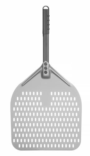 HENDI Pizzaschaufel, eckig, perforiert, kurzer Griff, Pizzaschieber, Brotschieber, 560x305mm, besonders haltbares eloxiertes Aluminium HENDI Pizzaschaufel, eckig, perforiert, kurzer Griff, Pizzaschieber, Brotschieber, 560x305mm, besonders haltbares eloxiertes Aluminium von HENDI