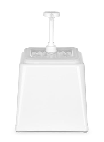 HENDI Pump-Soßenspender, Saucenspender, Spritzspender, Pumpspender, Fassungsvermögen: 2.5 L, Dosierung: 20 ml, ABS-Gehäuse, Polypropylen, 230x210x(H)250mm, Weiß von HENDI