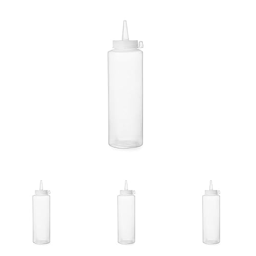 HENDI Spenderflasche, Easy Squeeze, Stückzahl: 1, Spritzflaschen, Squeezeflasche, 0,7L, ø70x(H)240mm, Polypropylen, Transparant (Packung mit 4) von HENDI