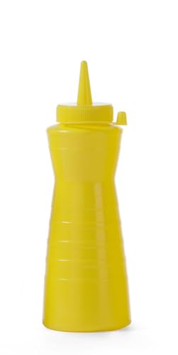 HENDI Spenderflaschen, Easy Squeeze, Stückzahl: 1, Spritzflaschen, Squeezeflasche, 0,6L, ø75x(H)240mm, Polypropylen, Gelb von HENDI