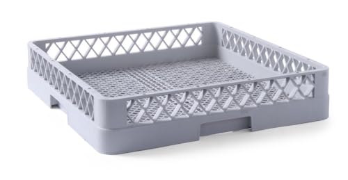 HENDI Spülkorb, Spülmaschinenkorb, Geschirrspülkorb, universal, feinmaschig, Polypropylen, 500x500x(H) 100 mm, grau (Packung mit 10) von HENDI