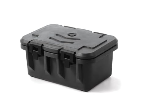 HENDI Thermobox, Doppelwandig, Thermo Catering Container, Thermobehälter, Transportbox, HDPE, Toploader, Innen: GN 1/1 (H)200mm, 630x460x(H)305mm, Schwarz von HENDI