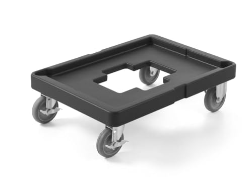 HENDI Trolley für Thermobox, Transportwagen, Thermo Catering Container, Thermobehälter, Transportbox, 530x710x(H)230mm, Schwarz von HENDI