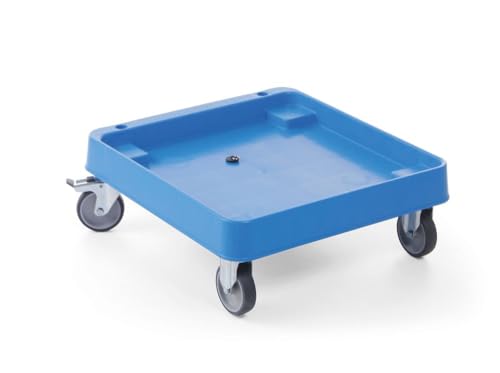 HENDI Trolly für Spülkorb, Transportwagen für Spülmaschinenkorb, Geschirrspülkorb, 4 Lenkrollen, 2 davon gebremst, Polypropylen, 575x545x(H)210mm, blau von HENDI