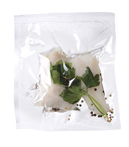 HENDI Vakuumbeutel, für Vakuum-Verpackungsmaschine, Vakuumiergerät, Kochbeutel, 75µm, -20°C bis +100°C, Innenschicht Polyethylen 60µm, Aussenschicht Polyamid 15µm, 50 Stück, 350x450mm von HENDI