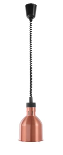 HENDI Wärmelampe, Zylinder, Inkl. Bruchsicher Infrarotlampe, Höhenverstellbar, zum Warmhalten von Speisen, Speisenwärmer, E27 Fassung, 230V/250W, ø175x(H)250mm, Aluminium, Kupfer von HENDI