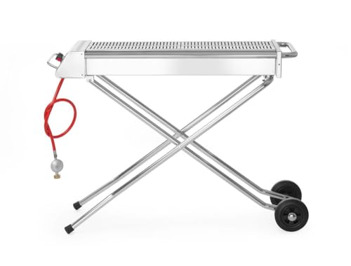 HENDI Xenon Pro, einklappbare Untergestell, windgeschützten Gehäuse, für großen Stückzahlen, einfach zu reinigen, nur für Verwendung im Aussenbereich, 7,5 KW, 1120x410x(H)900mm, Edelstahl 18/0 von HENDI