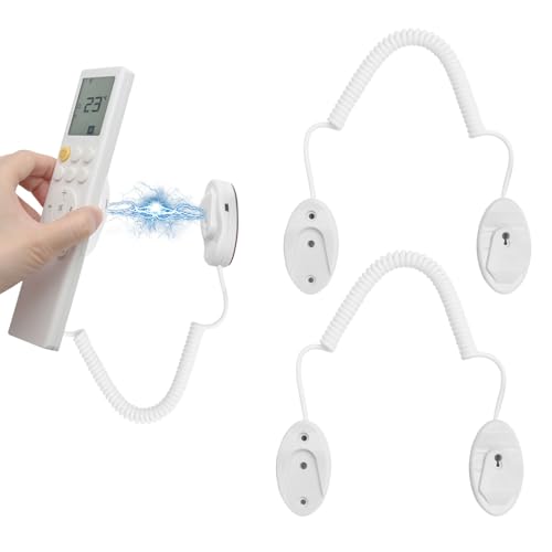 2er Pack Magnetische Fernbedienungshalter mit Federseilen Sicherer Halt für Fernbedienungen und kleine Gegenstände Wandmontage mit Kleber Anti-Verlust für Zuhause und Büro Weiß 43 Zoll von HENGBIRD