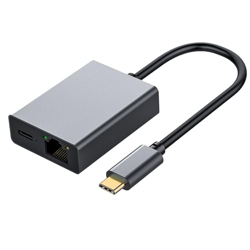 100W USB C auf Ethernet Adapter Ladeadapter für Chromecast USB C auf RJ45 Ethernet 1000 Mbps für Chromecast TV/Stick, Mac-Book Pro, Phone, Windows, Mac-Book Air von HENGBIRD