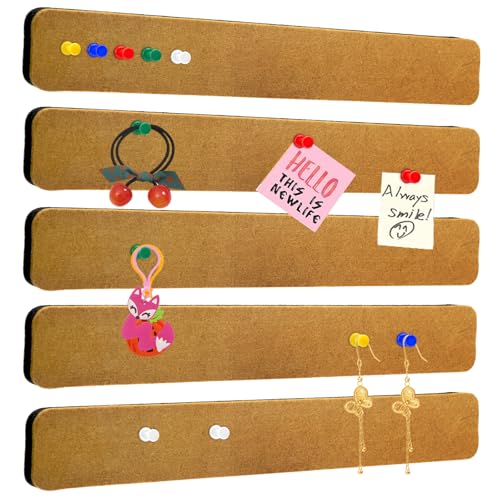 HENGBIRD 5 Stück Pinnwand Kork Korkplatte mit 40 Pushpins Pinwand Korktafel Korkwand PinnwäNd Pinnwand Selbstklebend PinnwäNde für Als Wanddekoration Memos Fotos Papiere Dokumente Verwendet Werden von HENGBIRD