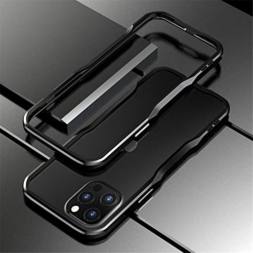 iPhone 13 Stoßfänger aus Aluminium, Metallrahmen, stoßabsorbierend, schlankes Design, Schwarz von HENGHUI