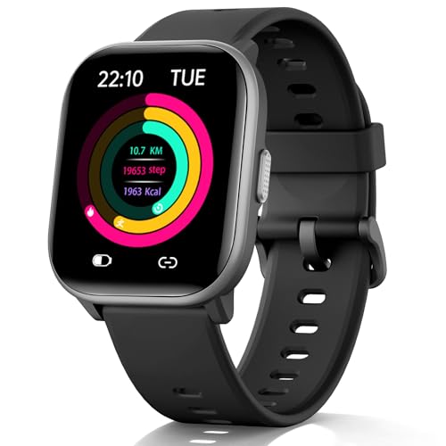 HENGTO smart Watch für Kinder Kinderuhr Mädchen Uhr mit 20 Sport Modi, Schrittzähler, Schlafmonitor, Kinderuhr Geburtstagsgeschenke Spielzeug Geschenk für Mädchen Jungen 6-16 (Black) von HENGTO