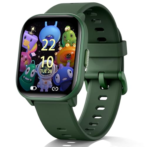 HENGTO smart Watch für Kinder Kinderuhr Mädchen Uhr mit 20 Sport Modi, Schrittzähler, Schlafmonitor, Kinderuhr Geburtstagsgeschenke Spielzeug Geschenk für Mädchen Jungen 6-16 (Green) von HENGTO