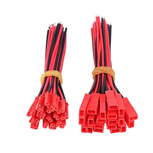 HERCHR JST SM-Stecker, 20 Paare, 10 cm/3,9 Zoll, 24 AWG, 2-poliger Steckverbinder, JST-Stecker Und Buchsenkabel Für RC-Lipo-Batterie-Lichtleiste, Einzelner RC-Hubschrauber HERCHR JST SM-Stecker, 20 Paare, 10 cm/3,9 Zoll, 24 AWG, 2-poliger Steckverbinder, JST-Stecker Und Buchsenkabel Für RC-Lipo-Batterie-Lichtleiste, Einzelner RC-Hubschrauber von HERCHR