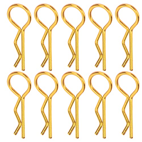RC -Autoschalenclips, 10pcs Metallkörperklammern Stecknadel gebogene Federform -Form -Upgrades für 1/5 1/6 1/8 1/10 RC -Auto (Gold) von HERCHR