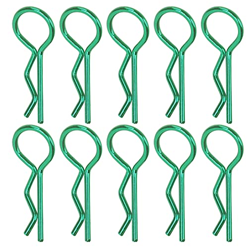 RC -Autoschalenclips, 10pcs Metallkörperklammern Stecknadel gebogene Federform -Form -Upgrades für 1/5 1/6 1/8 1/10 RC -Auto (Grün) von HERCHR
