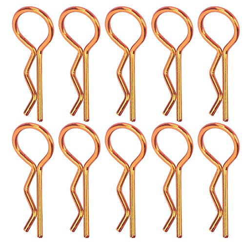 RC -Autoschalenclips, 10pcs Metallkörperklammern Stecknadel gebogene Federform -Form -Upgrades für 1/5 1/6 1/8 1/10 RC -Auto (Kupfer) von HERCHR