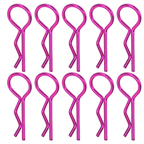 RC -Autoschalenclips, 10pcs Metallkörperklammern Stecknadel gebogene Federform -Form -Upgrades für 1/5 1/6 1/8 1/10 RC -Auto (Lila) von HERCHR