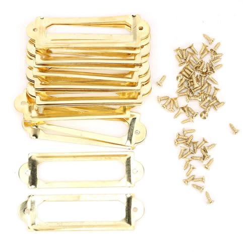 Vintage Style Label Holder, Card Tag tag Holders, 20 Pcs Drawer Label Brand Students DIY Retro Drawer Signs Shelf Note Accessory, 62 x 18mm / 2.44 x 0.71in (Yellow) von HERCHR
