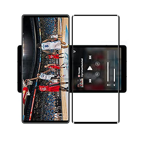 HERCN 3D Displayschutzfolie Kompatibel mit LG Wing/LG Wing 5G 6.8",3D Curved 9H Härte Gehärtetem Glas Tempered Displayschutz Screen Protector für LG Wing/LG Wing 5G Smartphone (Schwarz & 2 Pack) von HERCN