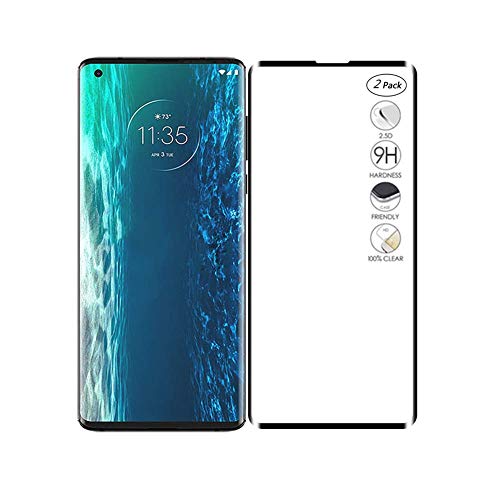 HERCN 3D Displayschutzfolie Kompatibel mit Motorola Edge/Edge+/Edge Plus 6.7",3D Curved 9H Härte Gehärtetem Glas Tempered Displayschutz Screen Protector für Motorola Edge/Edge+ (Schwarz & 2 Pack) von HERCN