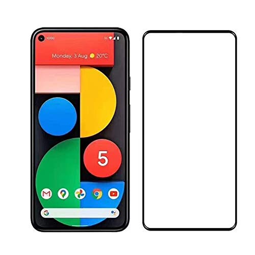 HERCN Displayschutzfolie Kompatibel mit Google Pixel 5 6.0",Full Coverage Vollkleber 2.5D 9H Härte Gehärtetem Glas Tempered Displayschutz Screen Protector für Google Pixel 5 (Schwarz-1 Pack) von HERCN