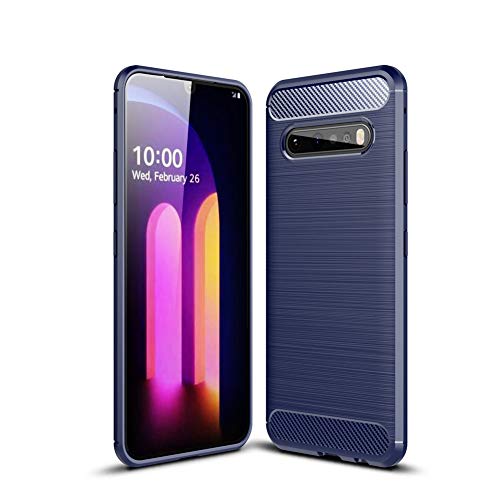 HERCN Hülle Kompatibel mit LG V60 ThinQ 5G 6.8",Handyhülle Ultra Slim Soft TPU Silikon Schutzhülle für LG V60 ThinQ 5G Smartphone (Blau) von HERCN