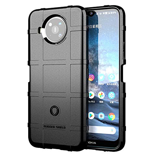 HERCN Hülle Kompatibel mit Nokia 8.3 5G 6.81",Silikon TPU/Armor Stoßfest Bumper Cover Schutzhülle/militärisches Design (Schwarz) von HERCN