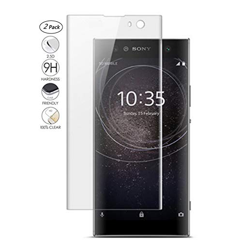 HERCN Sony Xperia XA2 Plus 6.0" 3D Displayschutzfolie,3D Curved 9H Härte Gehärtetem Glas Tempered Displayschutz Screen Protector für Sony Xperia XA2 Plus Smartphone (Transparent & 2 Pack) von HERCN