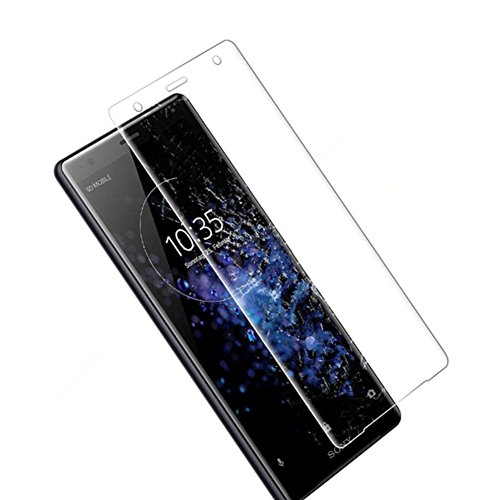 HERCN Sony Xperia XZ2 5.7" 3D Displayschutzfolie,3D Curved 9H Härte Gehärtetem Glas Tempered Displayschutz Screen Protector für Sony Xperia XZ2 Smartphone (Transparent) von HERCN