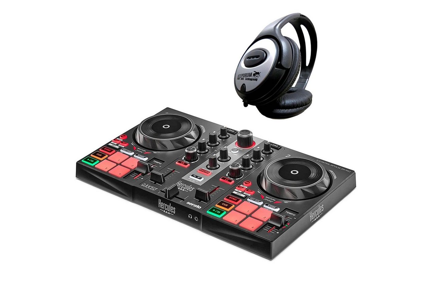 HERCULES DJ Controller DJ Control Inpulse 200 MK2 mit Kopfhörer von HERCULES