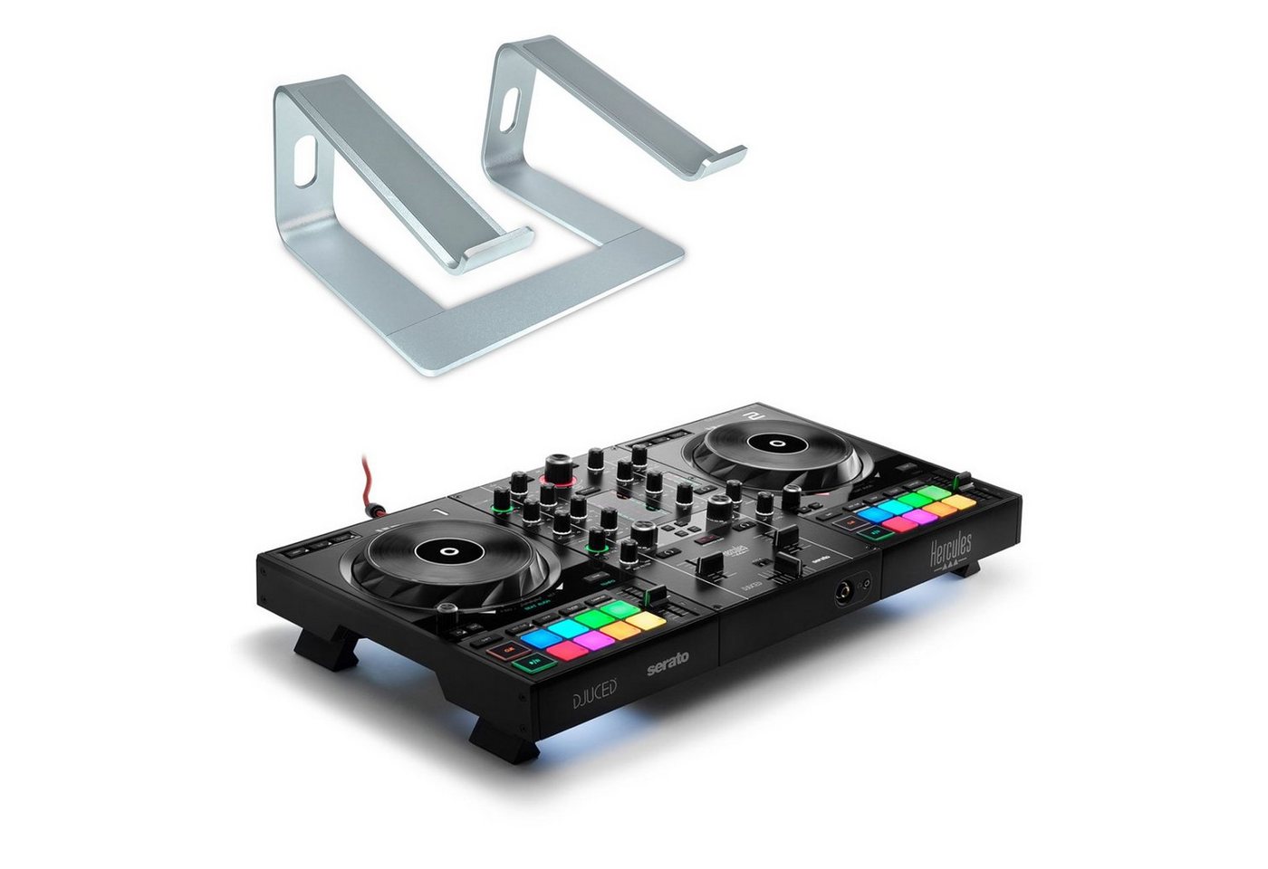 HERCULES DJ Controller Hercules DJ Control Inpulse 500 mit Ständer Silber von HERCULES