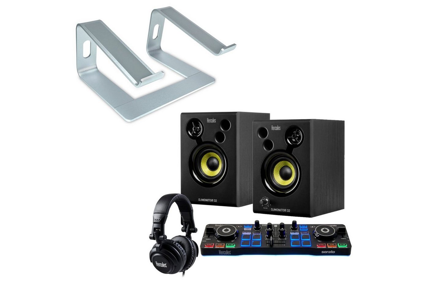 HERCULES DJ Controller Hercules DJ Starter Kit DJ Set mit Ständer Silber HERCULES DJ Controller Hercules DJ Starter Kit DJ Set mit Ständer Silber von HERCULES