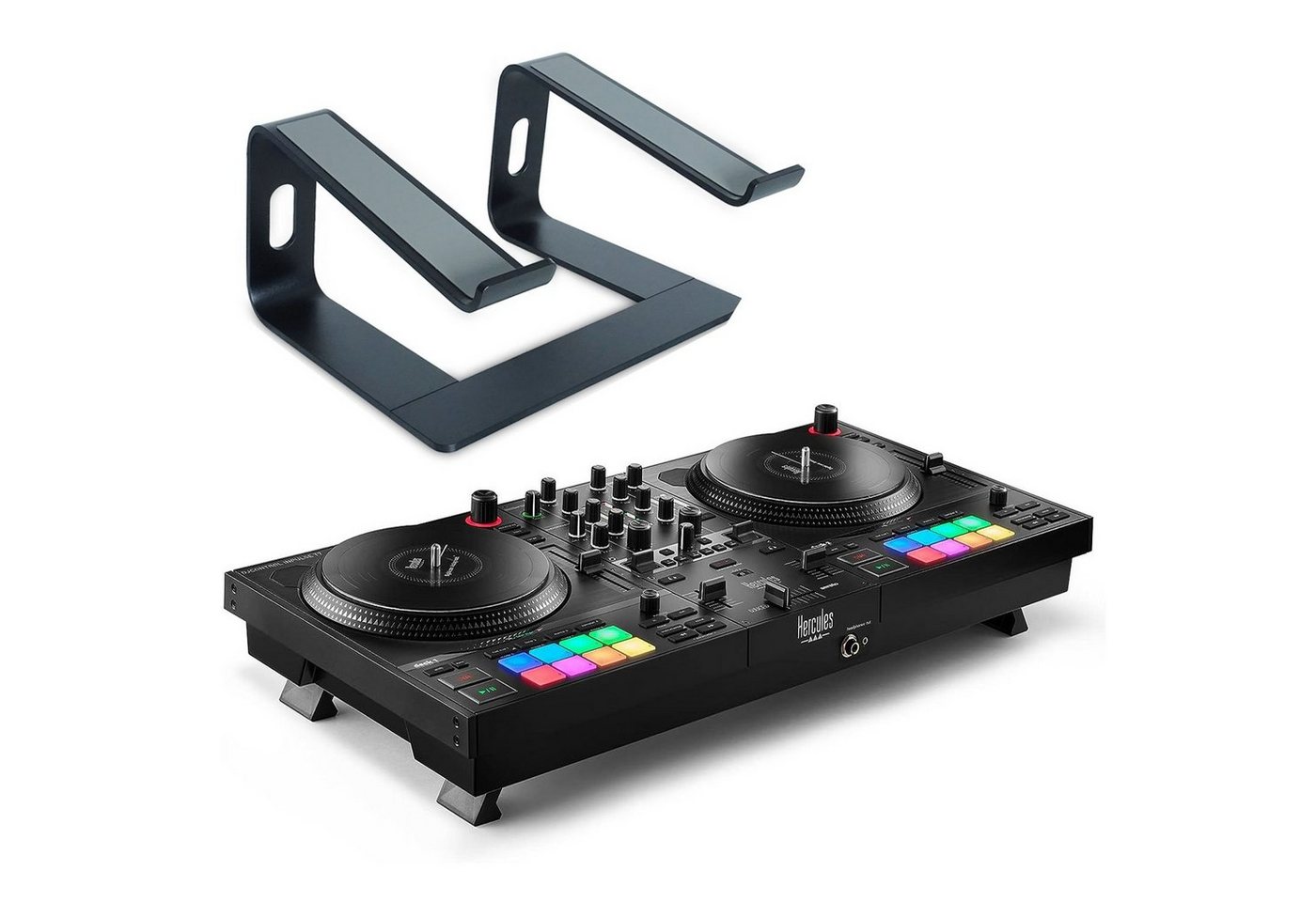 HERCULES DJ Controller Hercules DJ Control Inpulse T-7 mit Laptopständer BK, (Inkl DJ-Software), mit Laptopständer von HERCULES