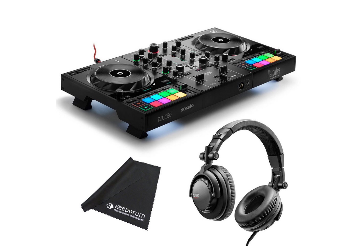 HERCULES DJ Controller Hercules Inpulse 500 DJ Controller mit DJ45 Kopfhörer von HERCULES