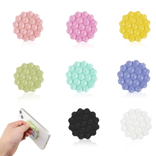 HERKINDNESS Handyhalterung Saugnapf, 8 Stück Handy Silikon Saugnäpfe, Selbstklebend Handy Saugnapf, Multifunktion Saugnapf Handy, für Viele Handymodelle von HERKINDNESS