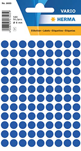 Etikett 8mm Farbpunkt dblau HERMA 1833 540Et 1Pack Etikett 8mm Farbpunkt dblau HERMA 1833 540Et 1Pack von HERMA