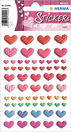 HERMA 15409 Aufkleber Herzen Bunt klein mini, 64 Stück, 3D Herz Sticker in rot rosa pink, Etiketten in Herzform für Valentinstag Liebe Hochzeit Geburtstag Scrapbooking Dekoration Geschenk Briefe DIY HERMA 15409 Aufkleber Herzen Bunt klein mini, 64 Stück, 3D Herz Sticker in rot rosa pink, Etiketten in Herzform für Valentinstag Liebe Hochzeit Geburtstag Scrapbooking Dekoration Geschenk Briefe DIY von HERMA
