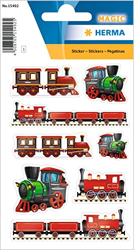 HERMA 15492 Aufkleber Züge klein groß, 8 Stück, Fahrzeuge Sticker mit Eisenbahn Lokomotive Motiv, Kinder Etiketten für Fotoalbum Tagebuch Poesiealbum Scrapbooking Geburtstag Deko Briefe DIY Basteln HERMA 15492 Aufkleber Züge klein groß, 8 Stück, Fahrzeuge Sticker mit Eisenbahn Lokomotive Motiv, Kinder Etiketten für Fotoalbum Tagebuch Poesiealbum Scrapbooking Geburtstag Deko Briefe DIY Basteln von HERMA