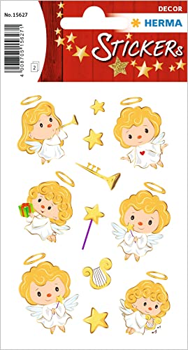 HERMA 15627 Aufkleber Engel klein groß, 24 Stück, Weihnachten Sticker mit Sterne Musik Motiv, Kinder Etiketten für Weihnachtsdeko Geschenke Adventskalender Winter Dekoration Scrapbooking DIY Basteln HERMA 15627 Aufkleber Engel klein groß, 24 Stück, Weihnachten Sticker mit Sterne Musik Motiv, Kinder Etiketten für Weihnachtsdeko Geschenke Adventskalender Winter Dekoration Scrapbooking DIY Basteln von HERMA