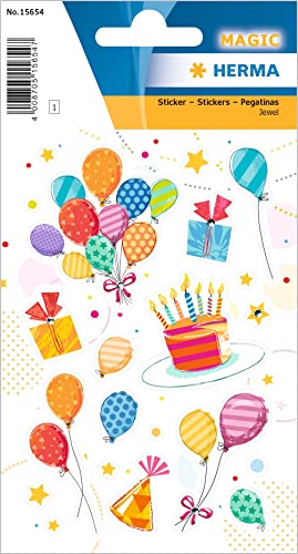 HERMA 15654 Aufkleber Geburtstag Glitzer, 23 Stück, Geschenk Sticker mit Luftballons Kuchen Torte, Erwachsene Kinder Geschenkaufkleber für Glückwünsche Happy Birthday Herzlichen Glückwunsch Dekoration HERMA 15654 Aufkleber Geburtstag Glitzer, 23 Stück, Geschenk Sticker mit Luftballons Kuchen Torte, Erwachsene Kinder Geschenkaufkleber für Glückwünsche Happy Birthday Herzlichen Glückwunsch Dekoration von HERMA