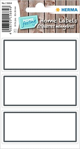 HERMA 15664 Buchetiketten zum Beschriften neutral grauer Rand, 18 Stück, 82 x 36 mm, selbstklebend, Buchaufkleber für Schule Kinder Mädchen Jungen, blanko Heftetiketten Aufkleber, weiß HERMA 15664 Buchetiketten zum Beschriften neutral grauer Rand, 18 Stück, 82 x 36 mm, selbstklebend, Buchaufkleber für Schule Kinder Mädchen Jungen, blanko Heftetiketten Aufkleber, weiß von HERMA