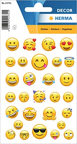 HERMA 15731 Aufkleber Smiley klein groß, 87 Stück, Belohnung Sticker mit Whatsapp Emoji Gesicht Motiv, Kinder Etiketten für Fotoalbum Tagebuch Poesiealbum Scrapbooking Geburtstag Dekoration Briefe HERMA 15731 Aufkleber Smiley klein groß, 87 Stück, Belohnung Sticker mit Whatsapp Emoji Gesicht Motiv, Kinder Etiketten für Fotoalbum Tagebuch Poesiealbum Scrapbooking Geburtstag Dekoration Briefe von HERMA