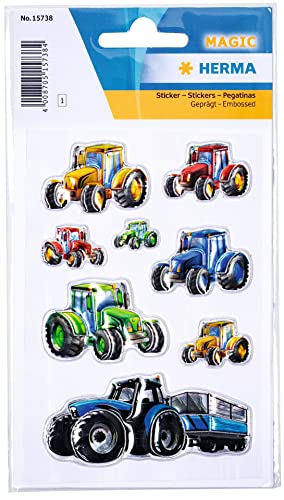 HERMA 15738 Aufkleber Traktor klein groß, 8 Stück, Auto Sticker mit Trecker Motiv und Prägung, Kinder Etiketten für Fotoalbum Tagebuch Poesiealbum Scrapbooking Geburtstag Dekoration Briefe DIY Basteln HERMA 15738 Aufkleber Traktor klein groß, 8 Stück, Auto Sticker mit Trecker Motiv und Prägung, Kinder Etiketten für Fotoalbum Tagebuch Poesiealbum Scrapbooking Geburtstag Dekoration Briefe DIY Basteln von HERMA